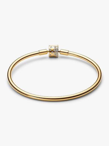 FINAL SALE - Sparkling Barrel Clasp Bangle