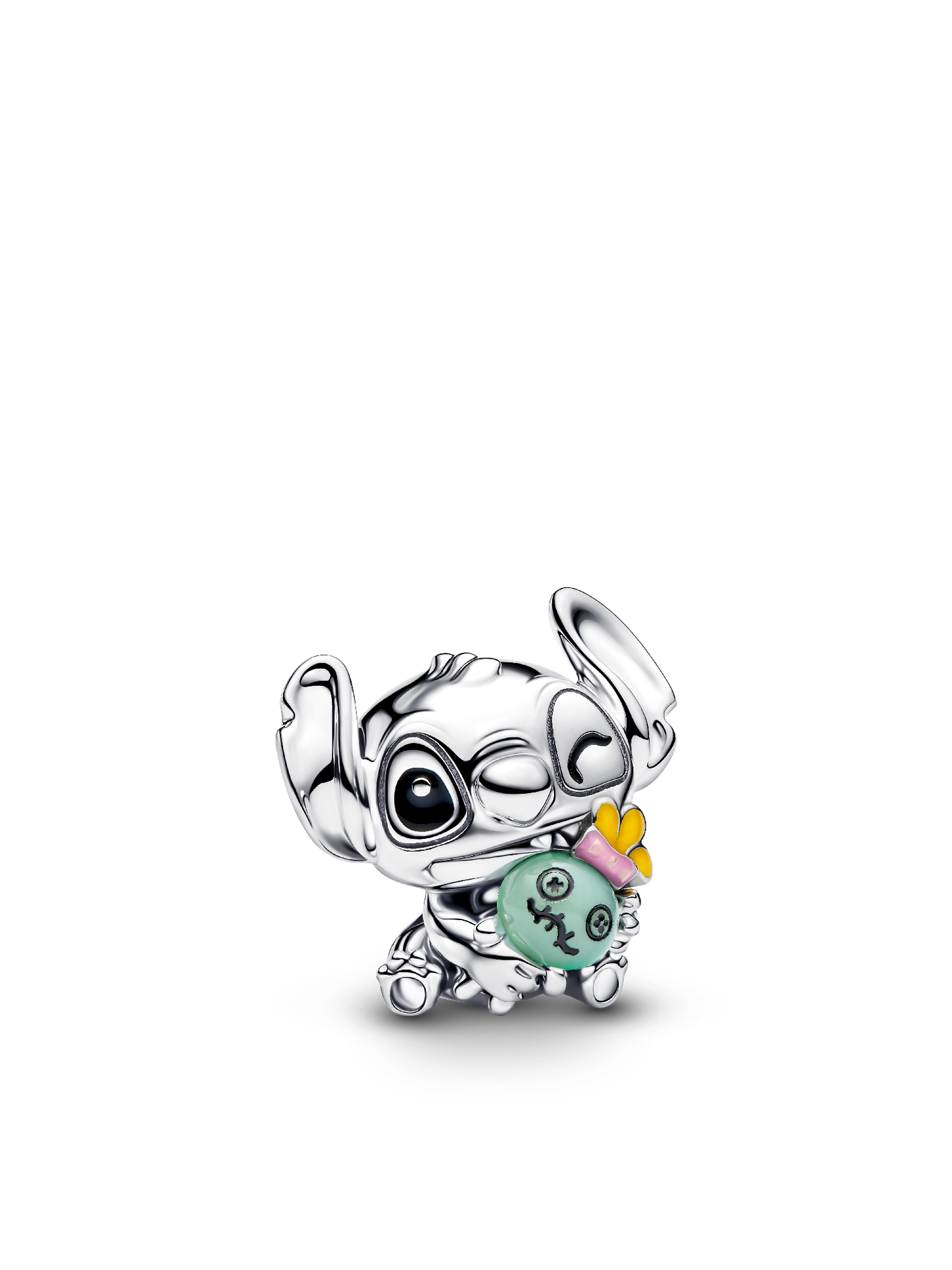 Женский шарм Pandora Disney Stitch & Scrump Charm, цвет: Серебро — фото 1