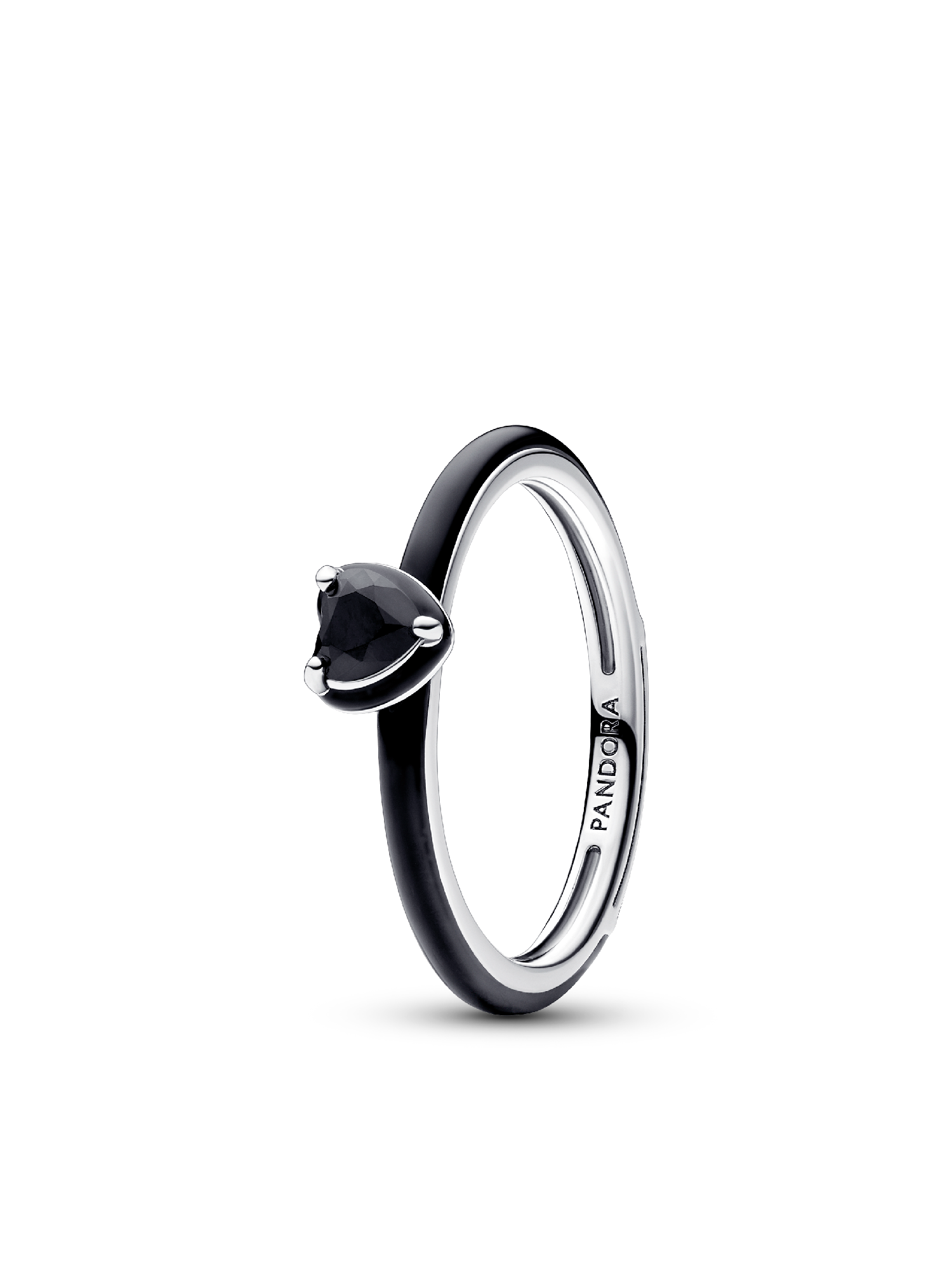 Black & White Chakra Heart Rings Set