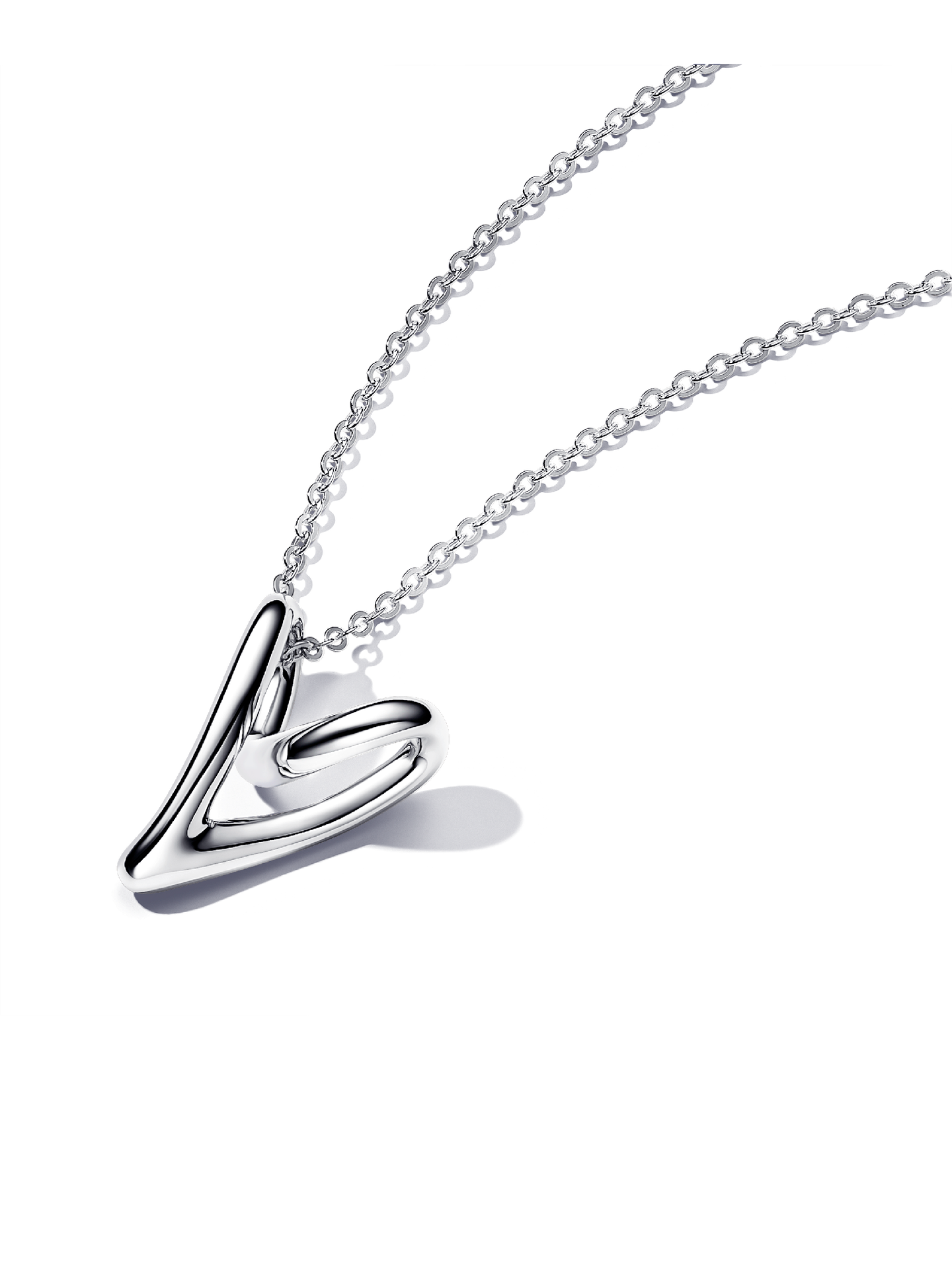 Женское колье Pandora Organically Shaped Heart Pendant, Sterling silver, цвет: Серебро — фото 1