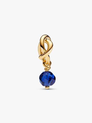 Faceted Blue Eternity Circle Dangle Charm