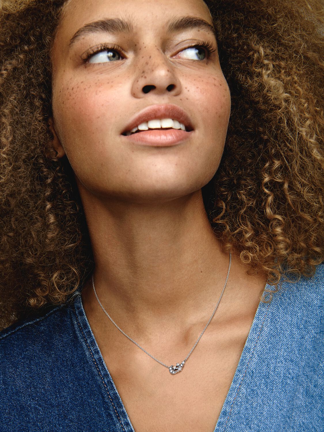 393600c01 Sparkling Moon & Star Collier Necklace | Sterling silver | Pandora US