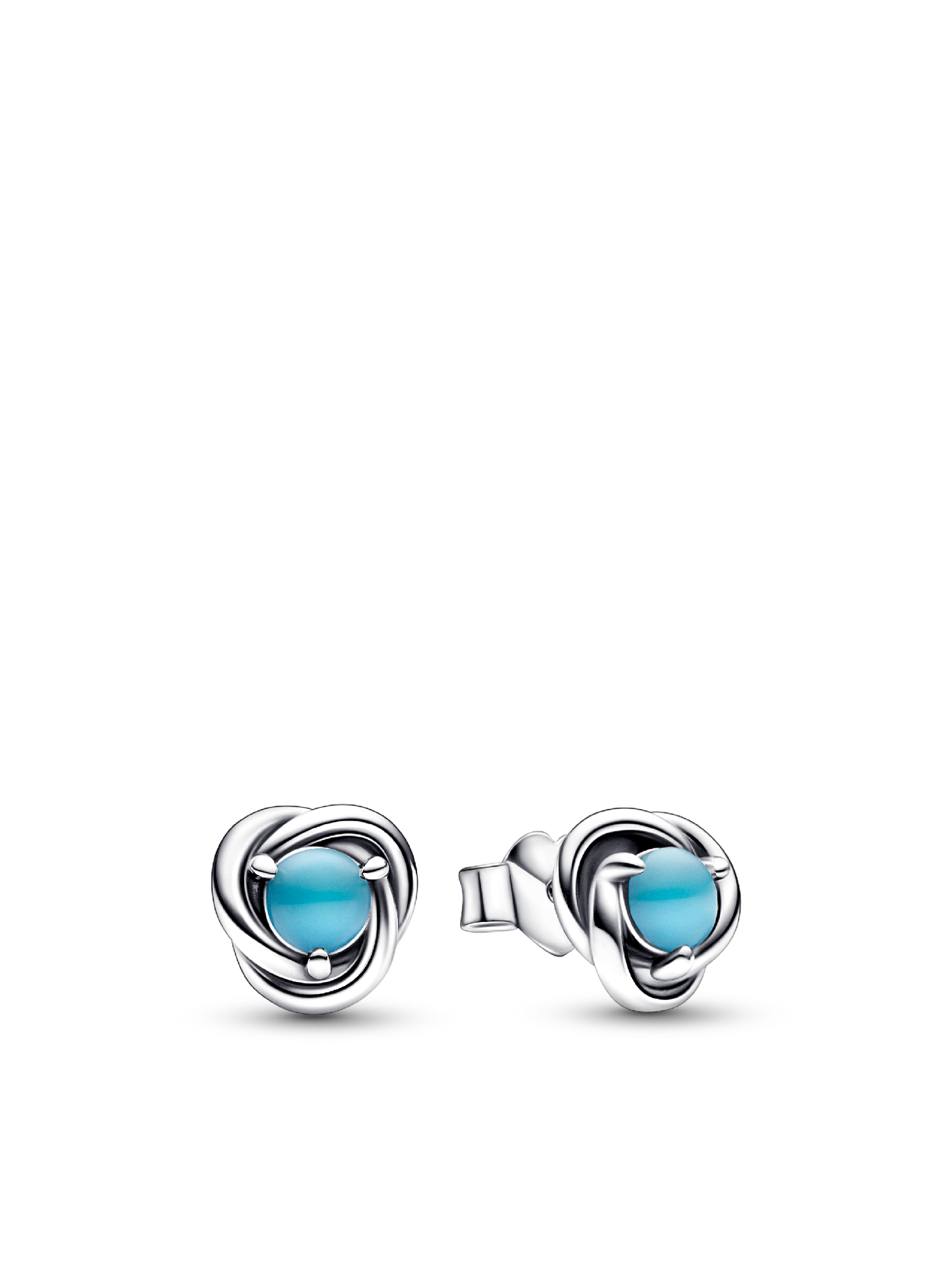 Женские серьги Pandora December Turquoise Blue Eternity Circle, цвет: Серебро — фото 1