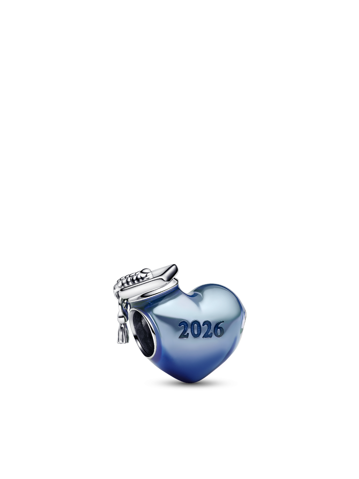 Женский шарм Pandora Graduation 2026 Blue Heart Charm, цвет: Серебро — фото 1