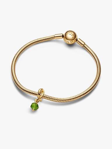 Faceted Spring Green Eternity Circle Dangle Charm