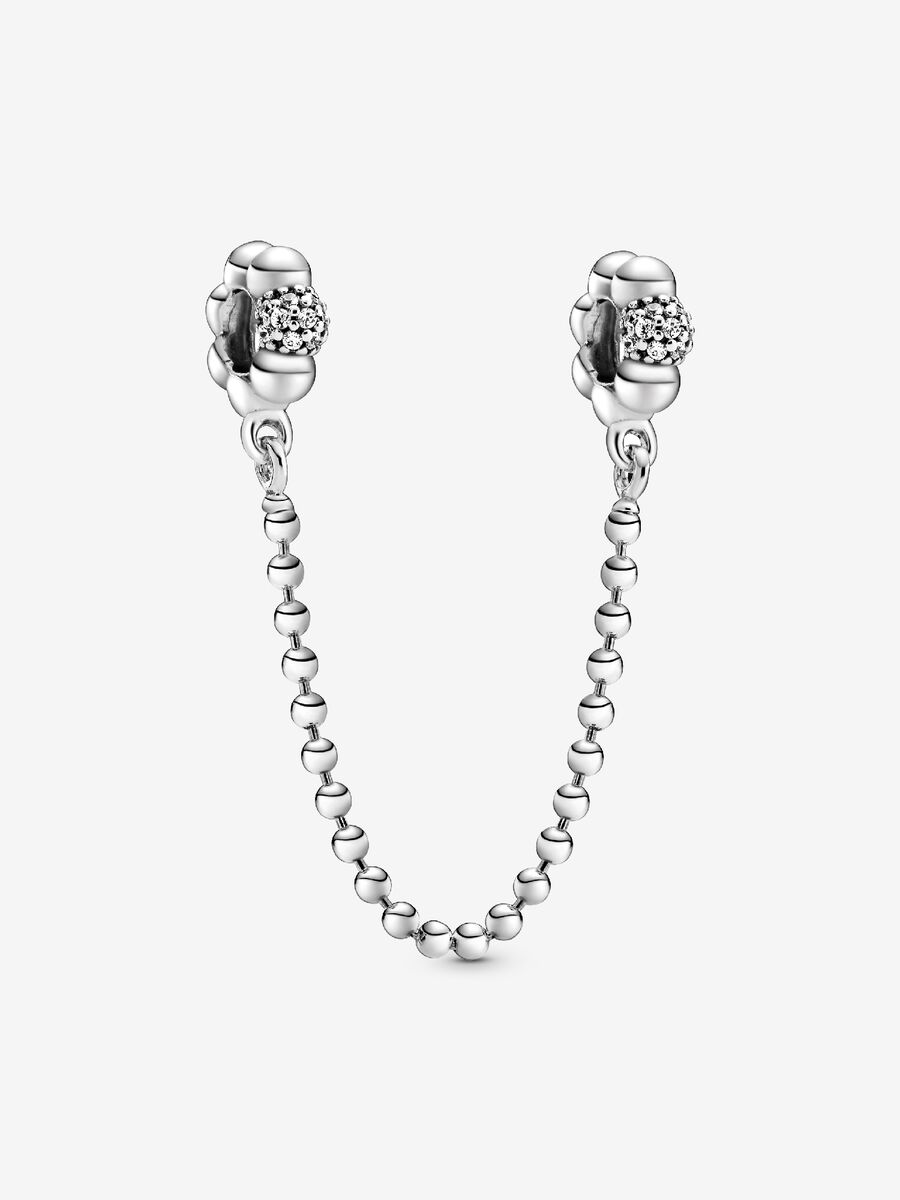 Beads and Pavé Safety Chain Charm
