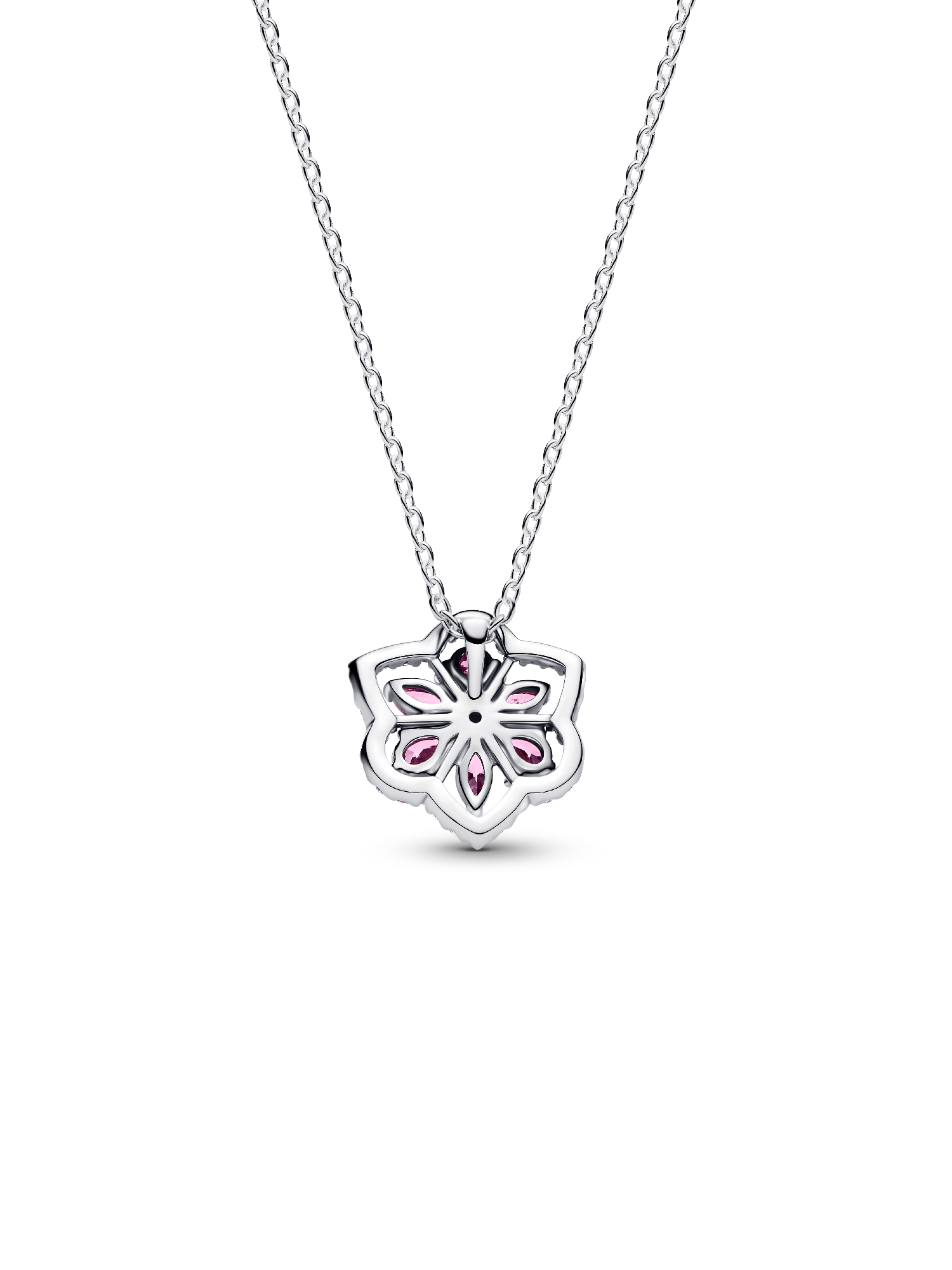Herbarium Sparkling Pink Flower Pendant Necklace
