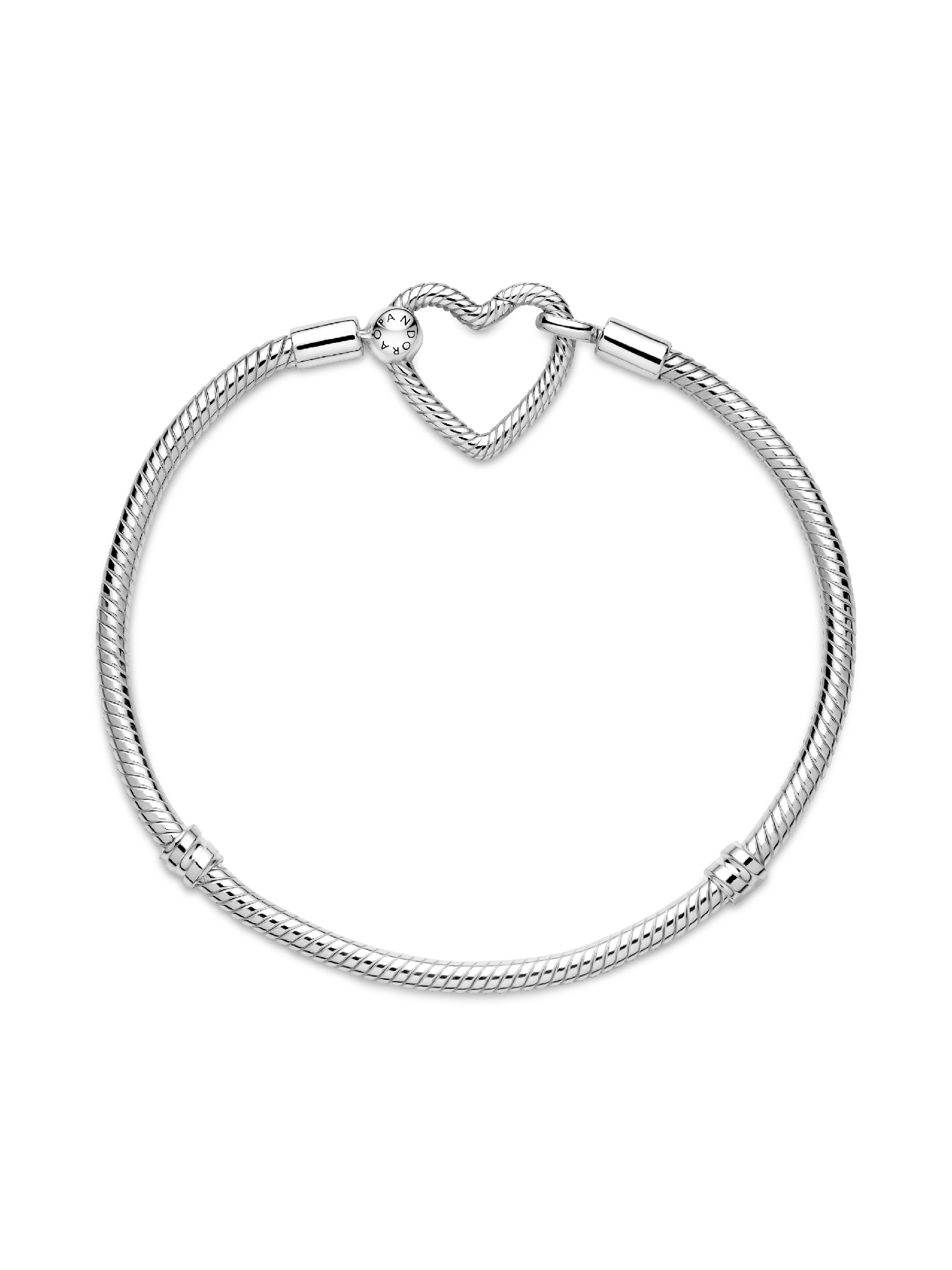 Pandora Moments Heart Closure Snake Chain Bracelet | Sterling