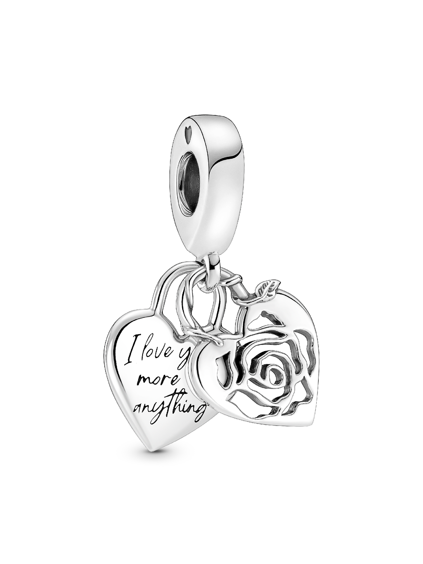 Женский шарм Pandora Rose Heart Padlock Dangle Charm, цвет: Серебро — фото 1