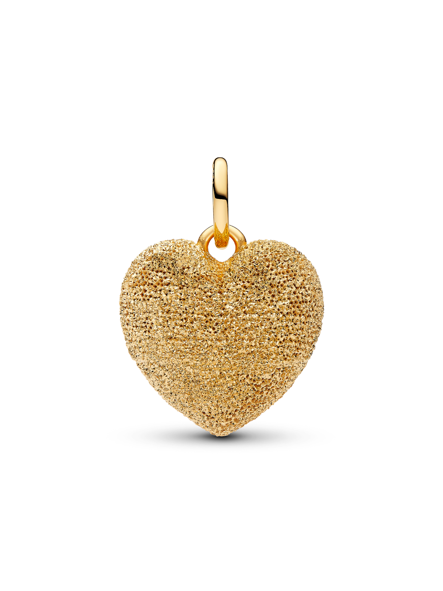 Textured Puffy Heart Dangle Charm