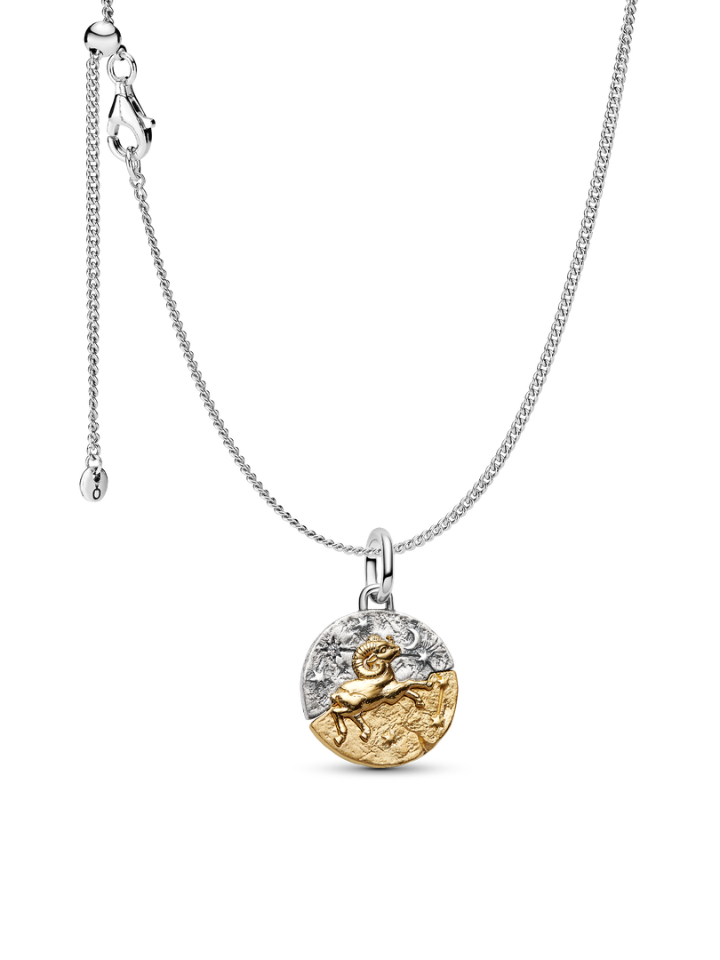 Aries Medallion Charm Necklace Set