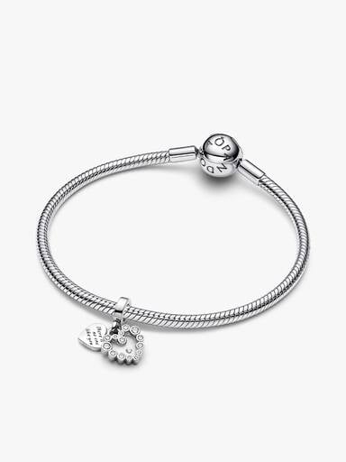 Sparkling Heart Double Dangle Charm