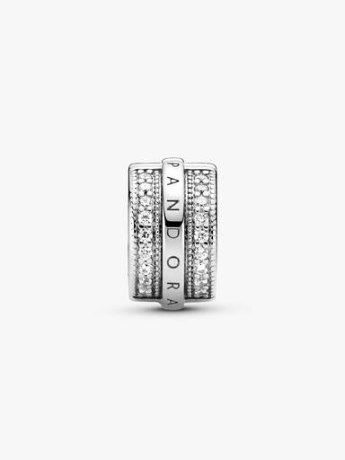 FINAL SALE - Sparkling Pavé Lines & Logo Clip Charm