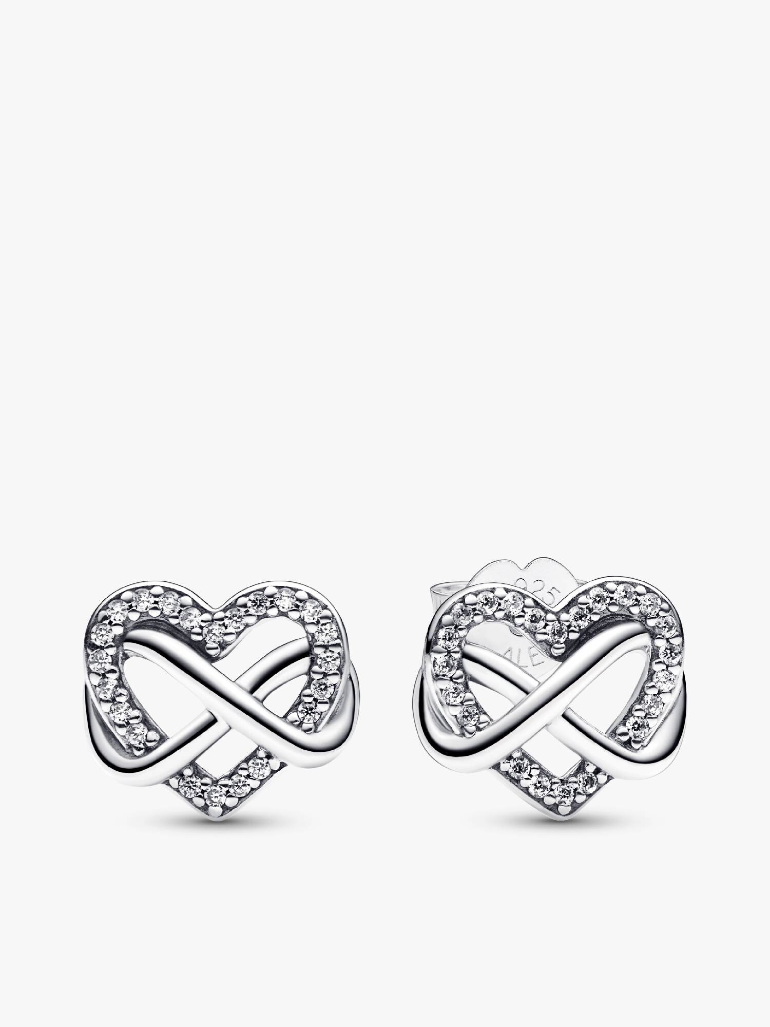 Sparkling Infinity Heart Stud Earrings