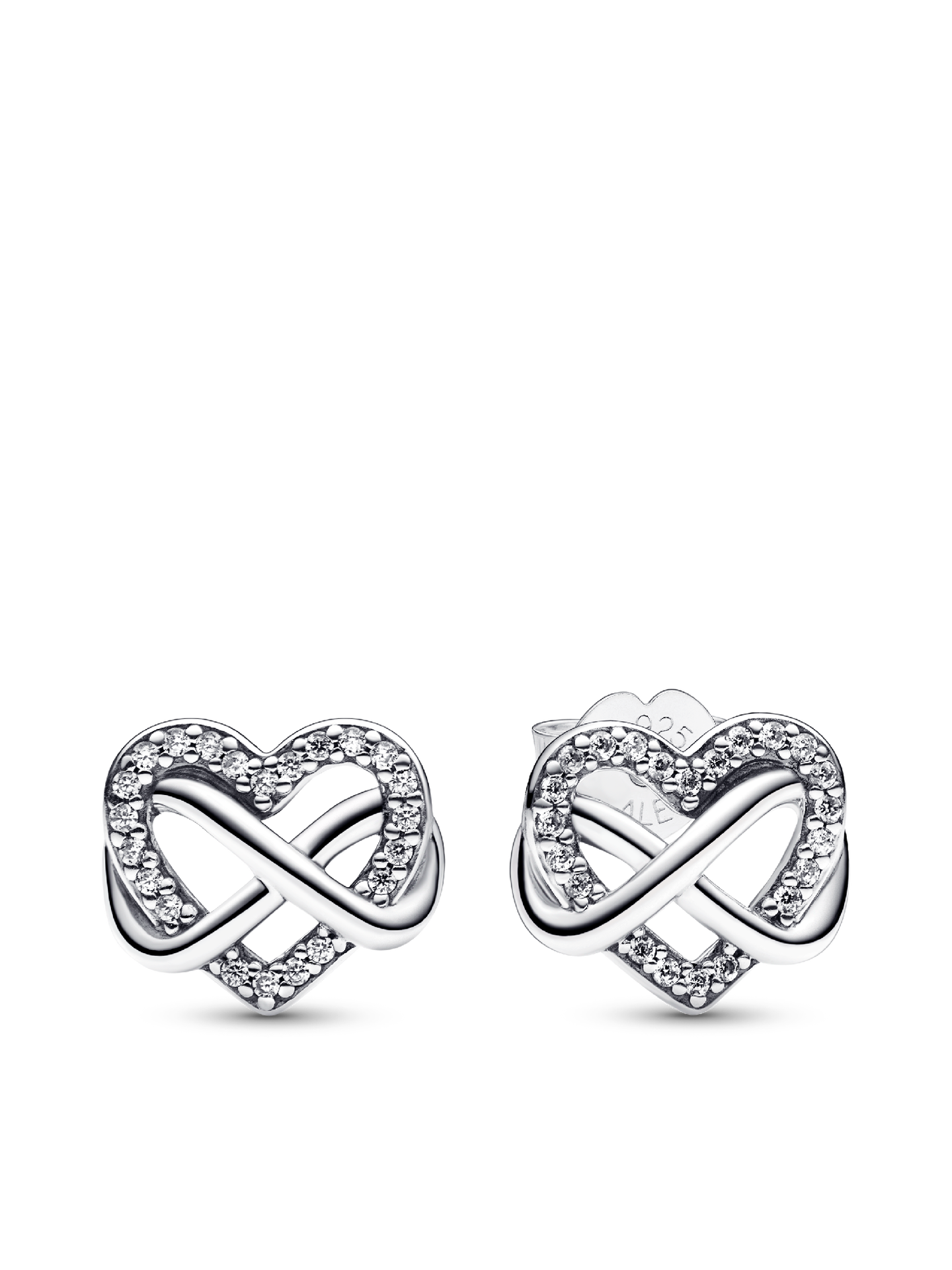 Женские серьги Pandora Sparkling Infinity Heart, Sterling silver, цвет: Серебро — фото 1