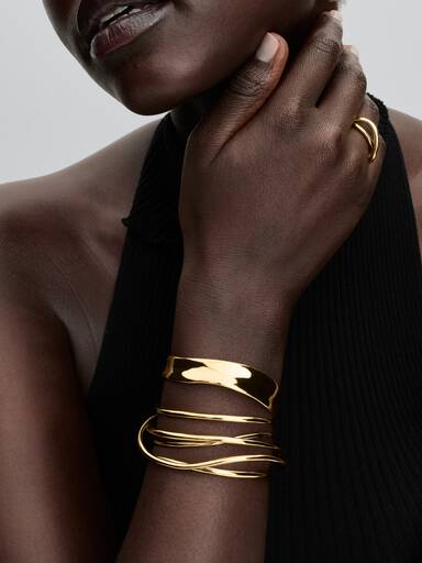 Organically Shaped Wired Open Bangle