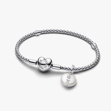 Mother's Day Pearl Charm Bracelet Set