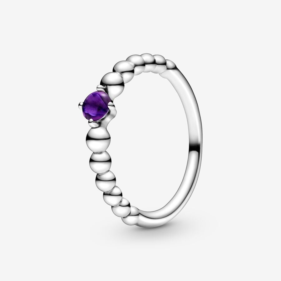FINAL SALE - February Purple Beaded Ring image number 0