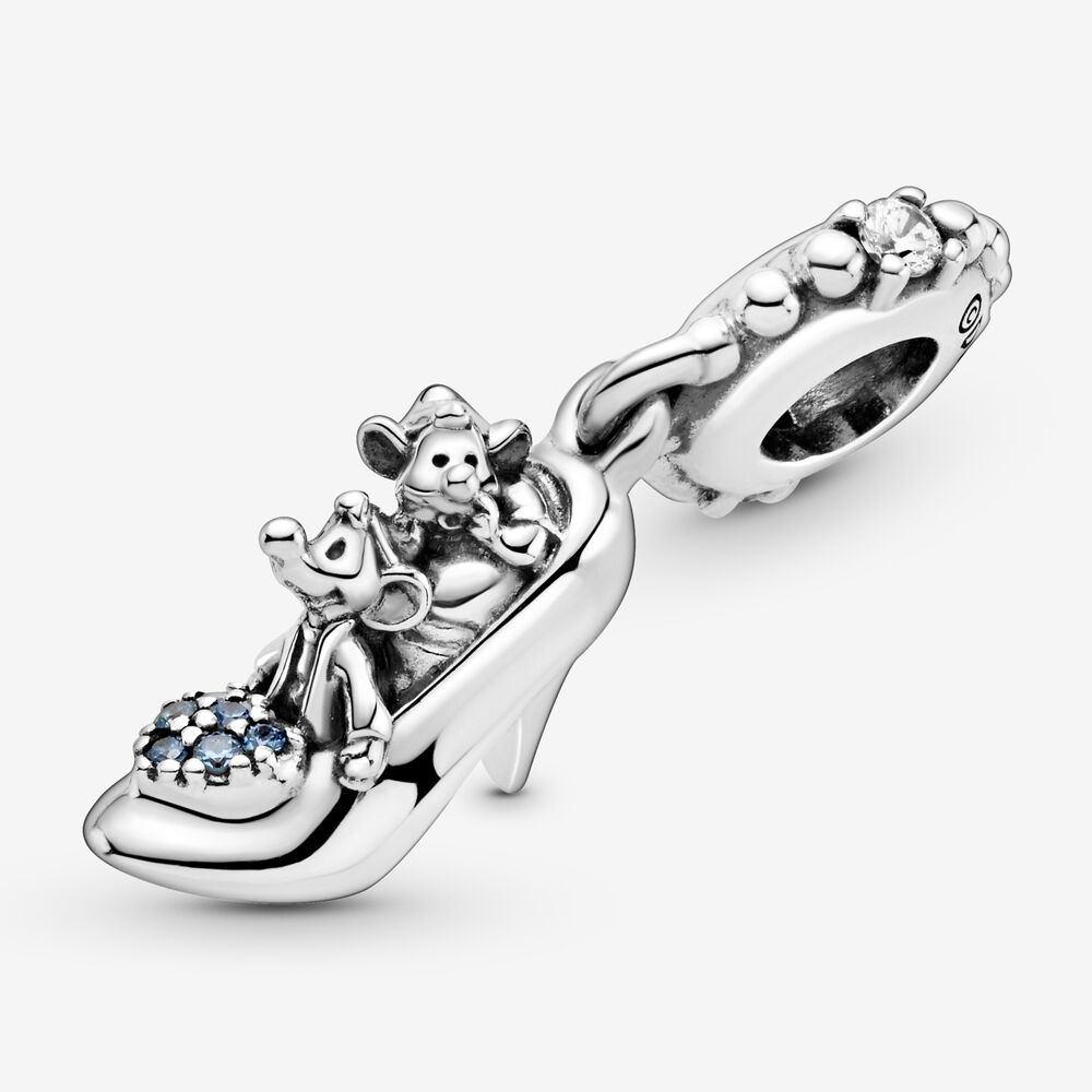 Disney Cinderella Glass Slipper & Mice Dangle Charm | Sterling ...