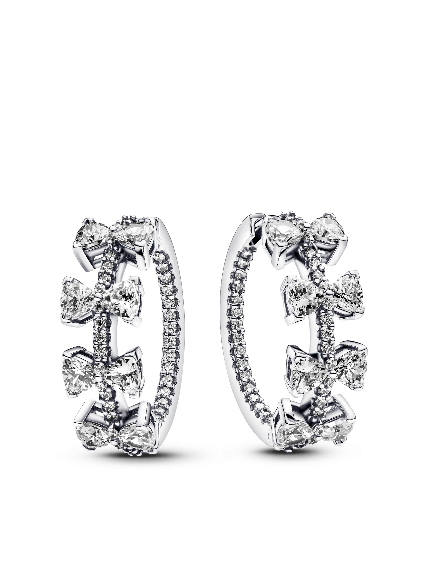 Женские серьги Pandora Sparkling Bow Row, цвет: Серебро — фото 1