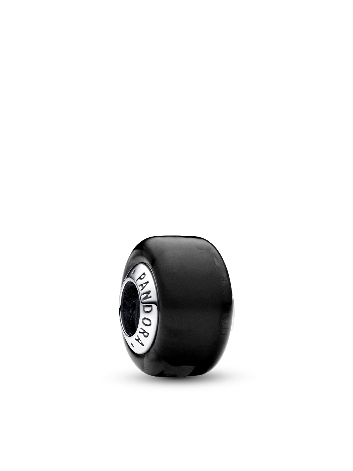 Женский шарм Pandora Black Mini Murano Glass Charm, цвет: Серебро — фото 1