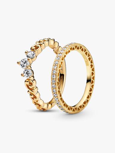 Regal Golden Tiara Ring Set