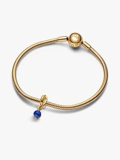 Faceted Blue Eternity Circle Dangle Charm