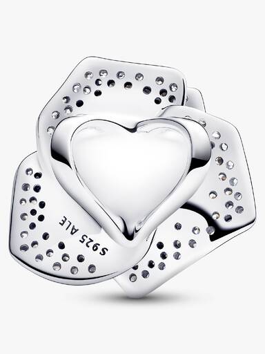 FINAL SALE - Sparkling Rose in Bloom Oversized Charm