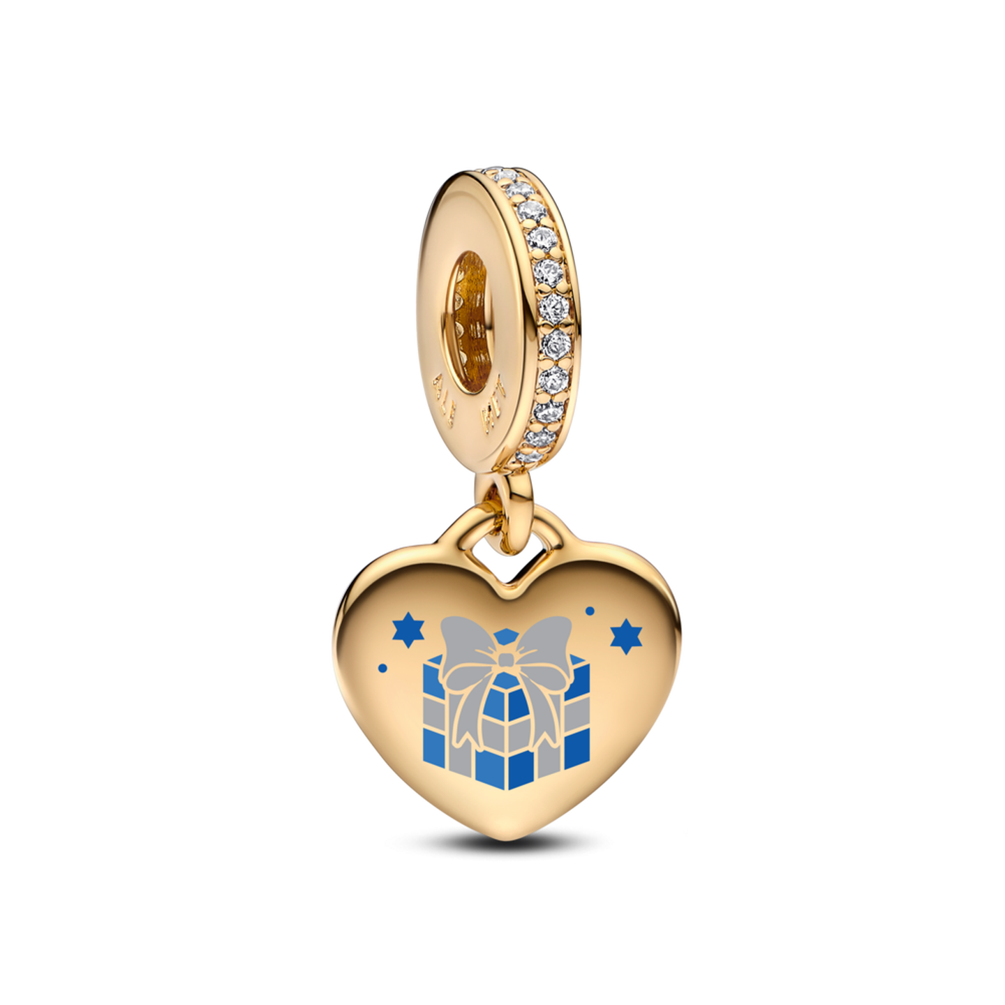 Женский шарм Pandora Hanukkah Gift Box Dangle Charm, цвет: Серебро — фото 1