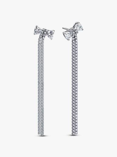 Pavé Bow Drop Earrings