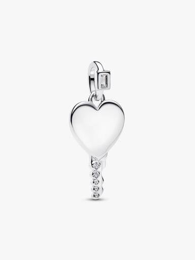 Engravable Heart Key Pendant