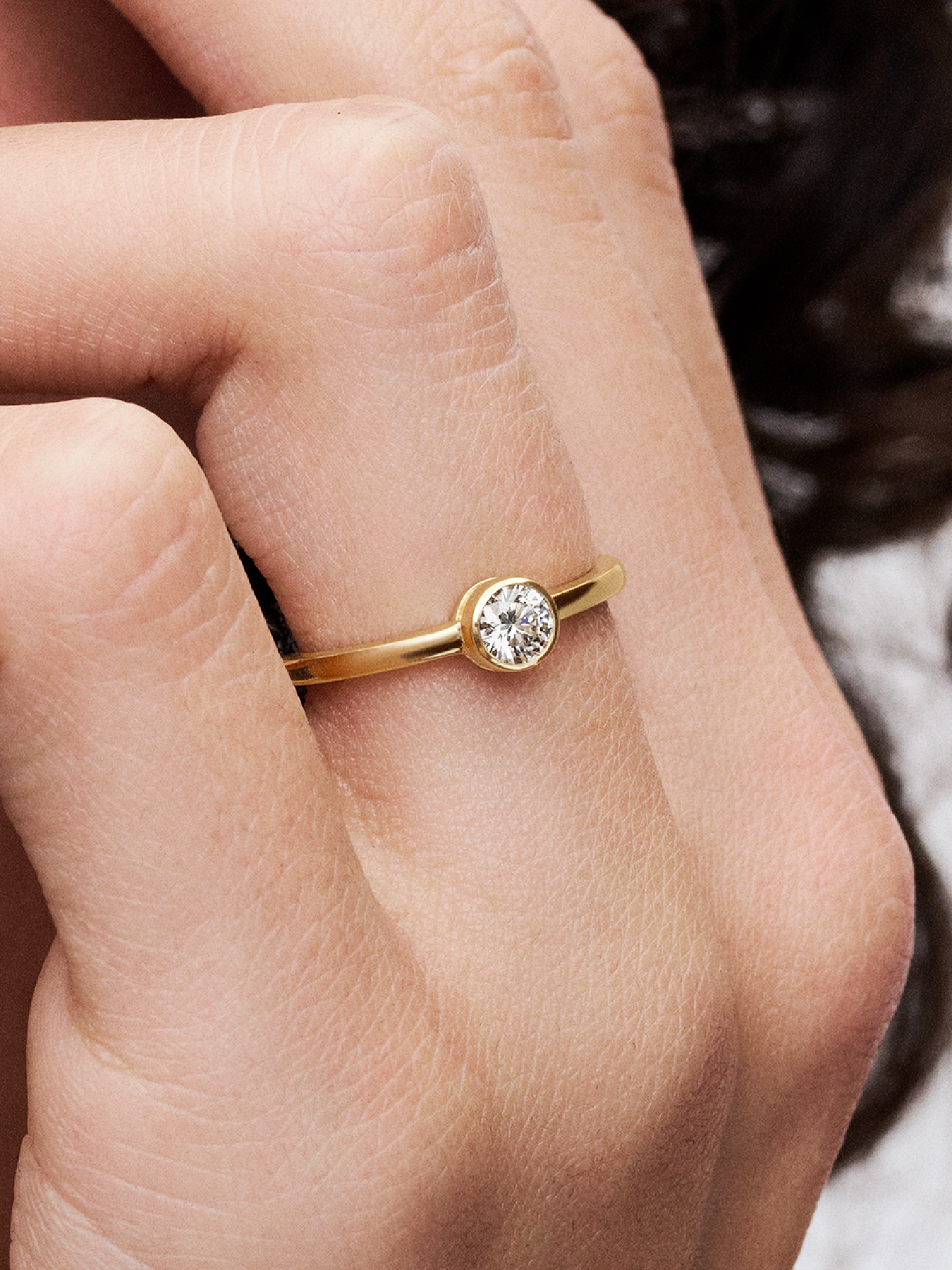 Женские кольца Pandora Era Bezel 14k Gold Lab-grown Diamond #152900C01, цвет: Золотой — фото 3