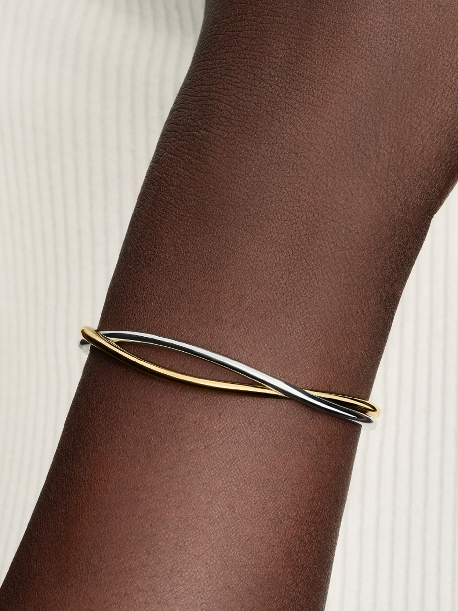 Entwined Two-Tone Open Bangle | Two-tone | Pandora US