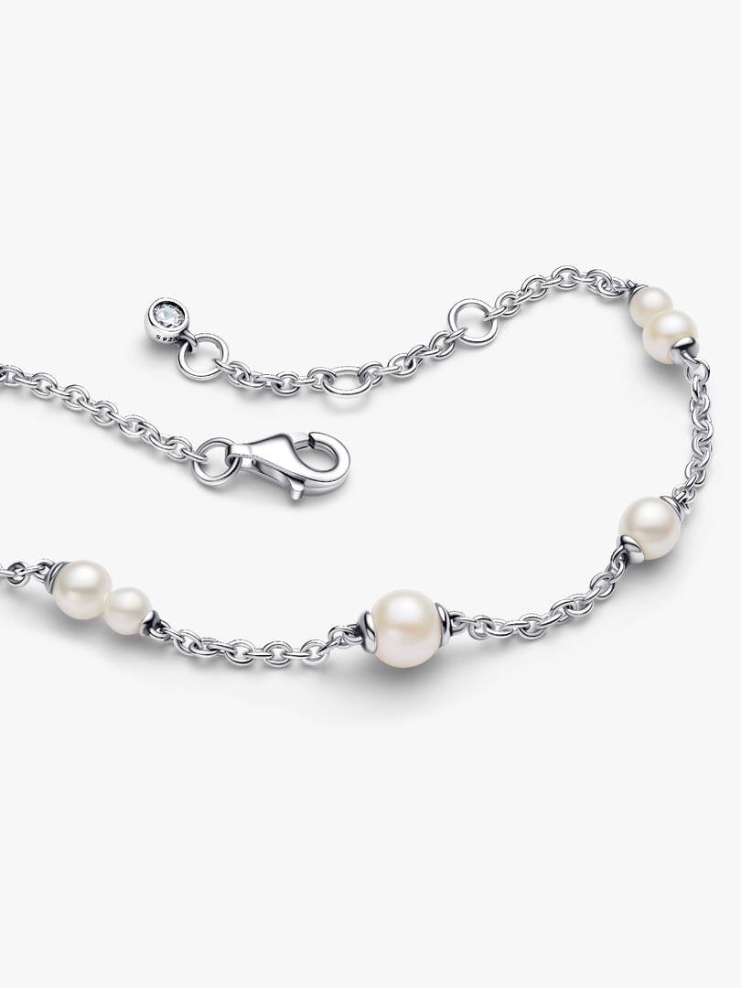 593172c01 Treated Freshwater Cultured Pearl Station Chain Bracelet | Sterling ...