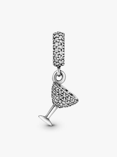 FINAL SALE - Pavé Cocktail Glass Dangle Charm