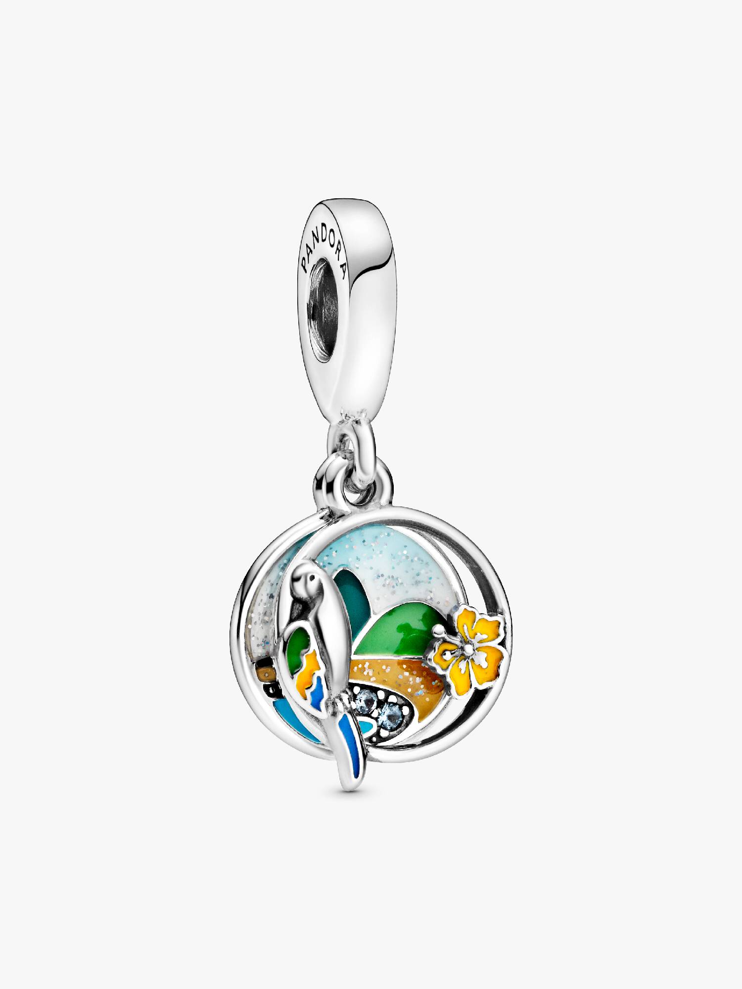 FINAL SALE - Brazil Beach & Parrot Dangle Charm