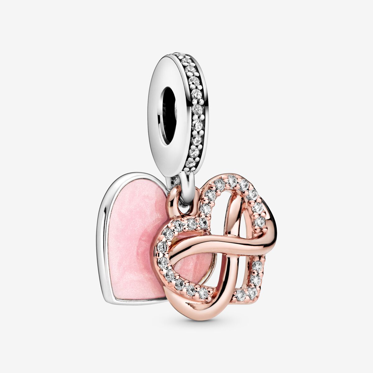 Sparkling Infinity Heart Dangle Charm | Two-tone | Pandora US