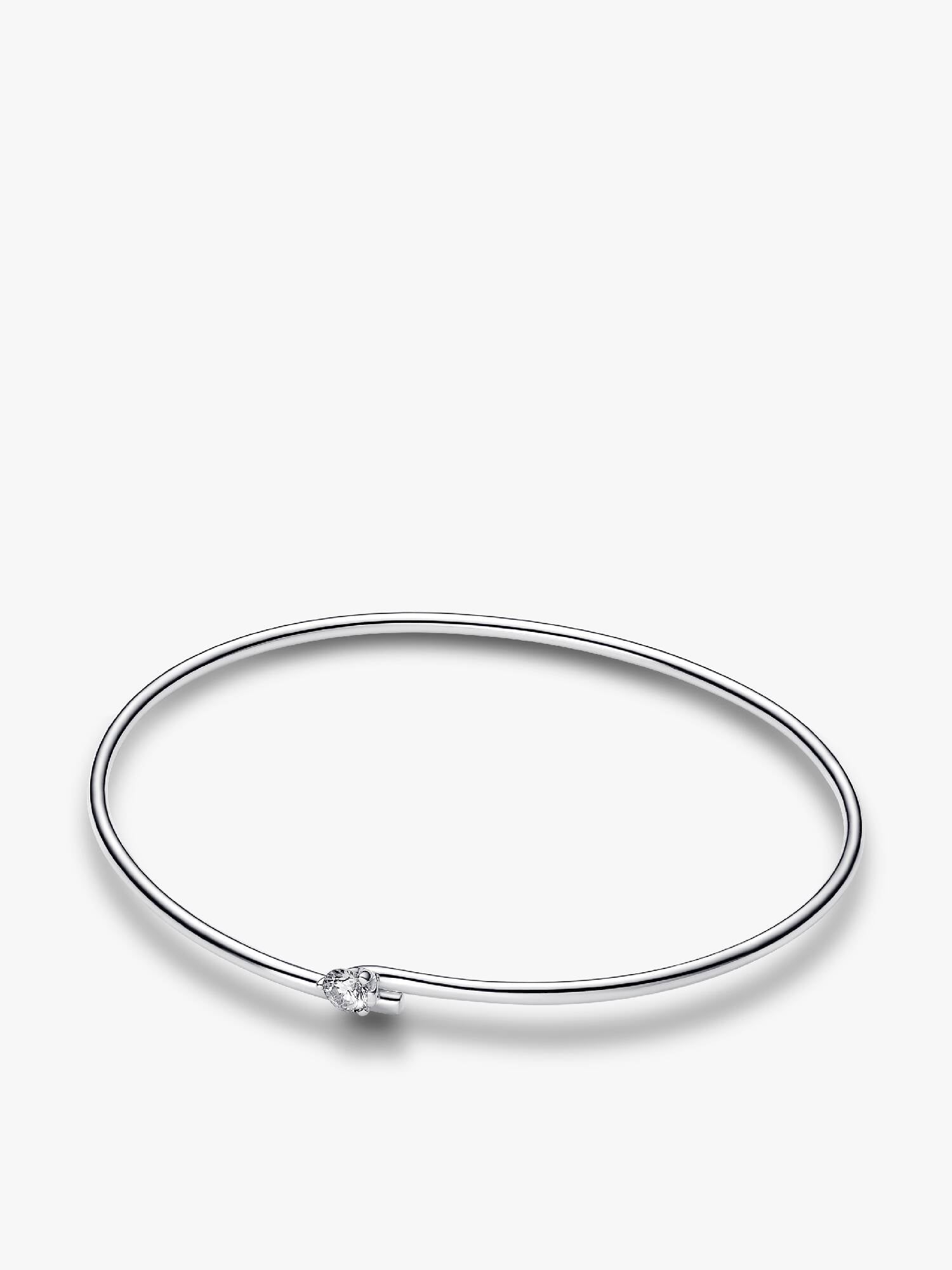 FINAL SALE - Pandora Nova Sterling Silver Lab-grown Diamond Open Bangle
