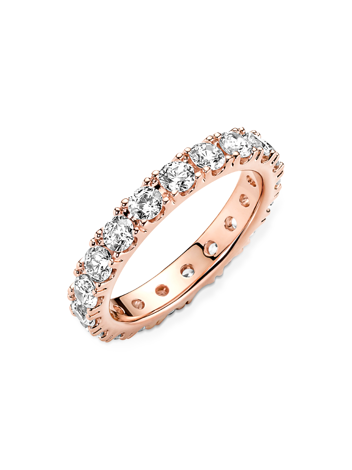 Sparkling Row Eternity Ring | Rose gold plated | Pandora US
