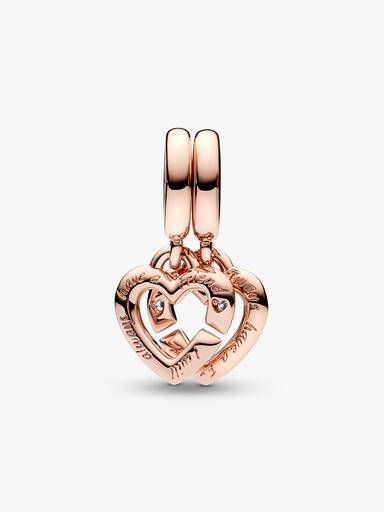FINAL SALE - Linked Sister Hearts Split Dangle Charm