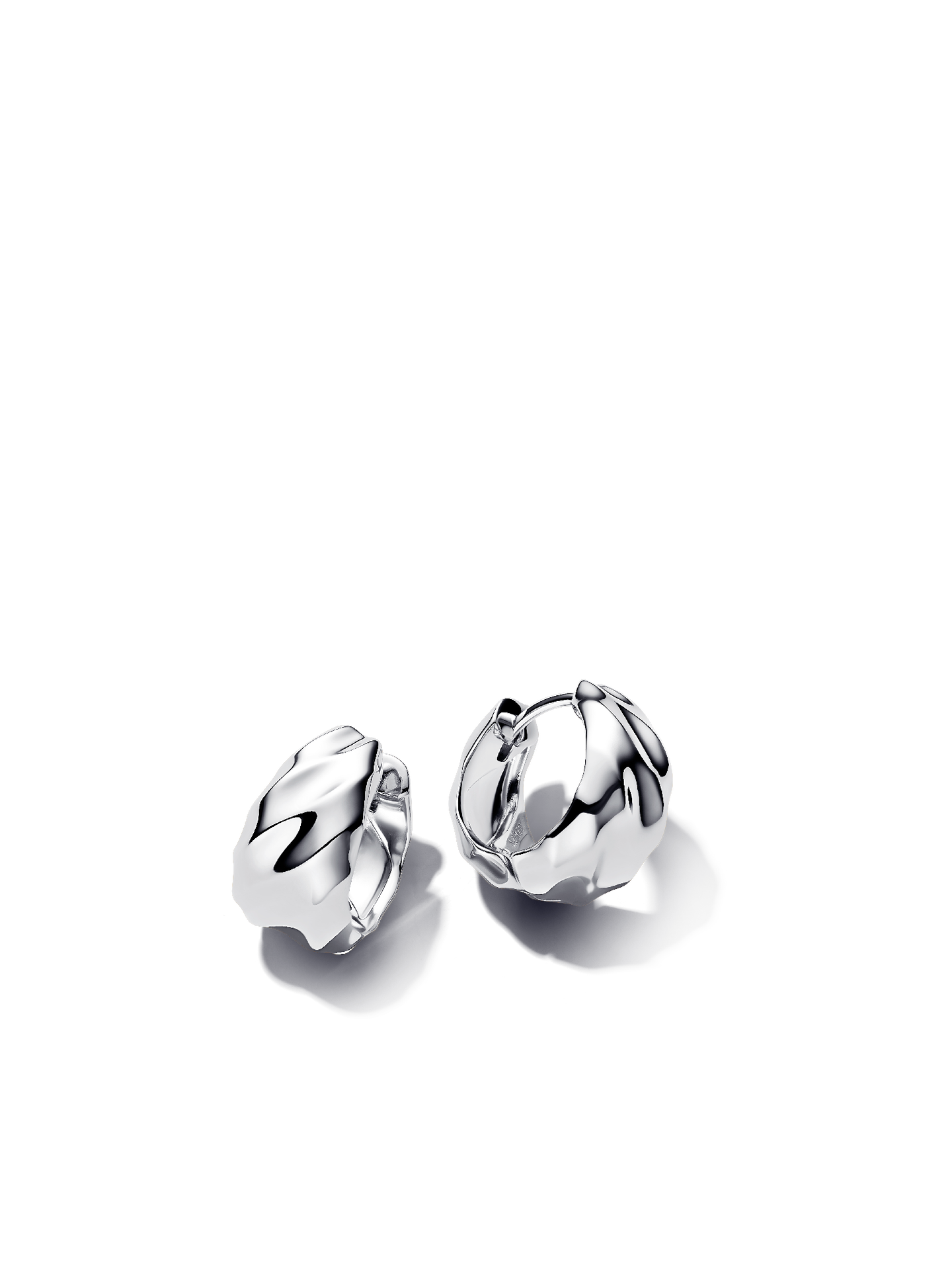 Женские серьги Pandora Rippled Small, цвет: Серебро — фото 1