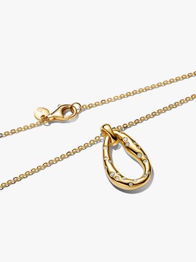 Organically Shaped Stone-Set Pendant Necklace