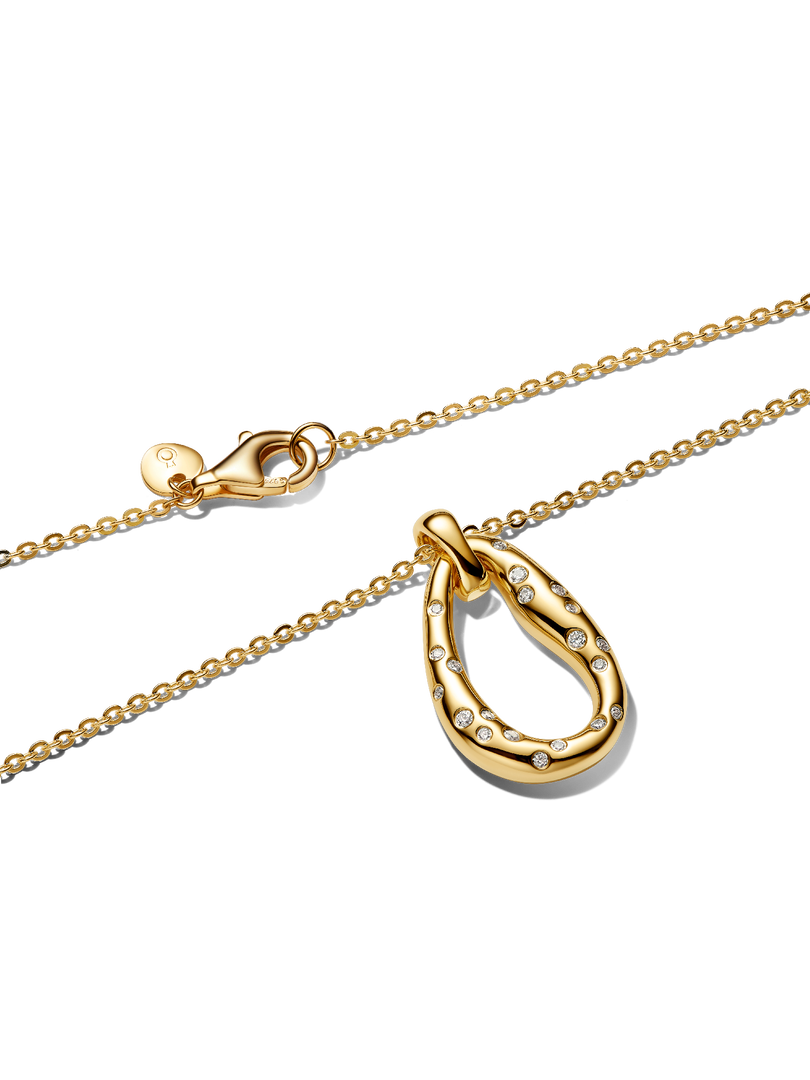 Organically Shaped Stone-Set Pendant Necklace