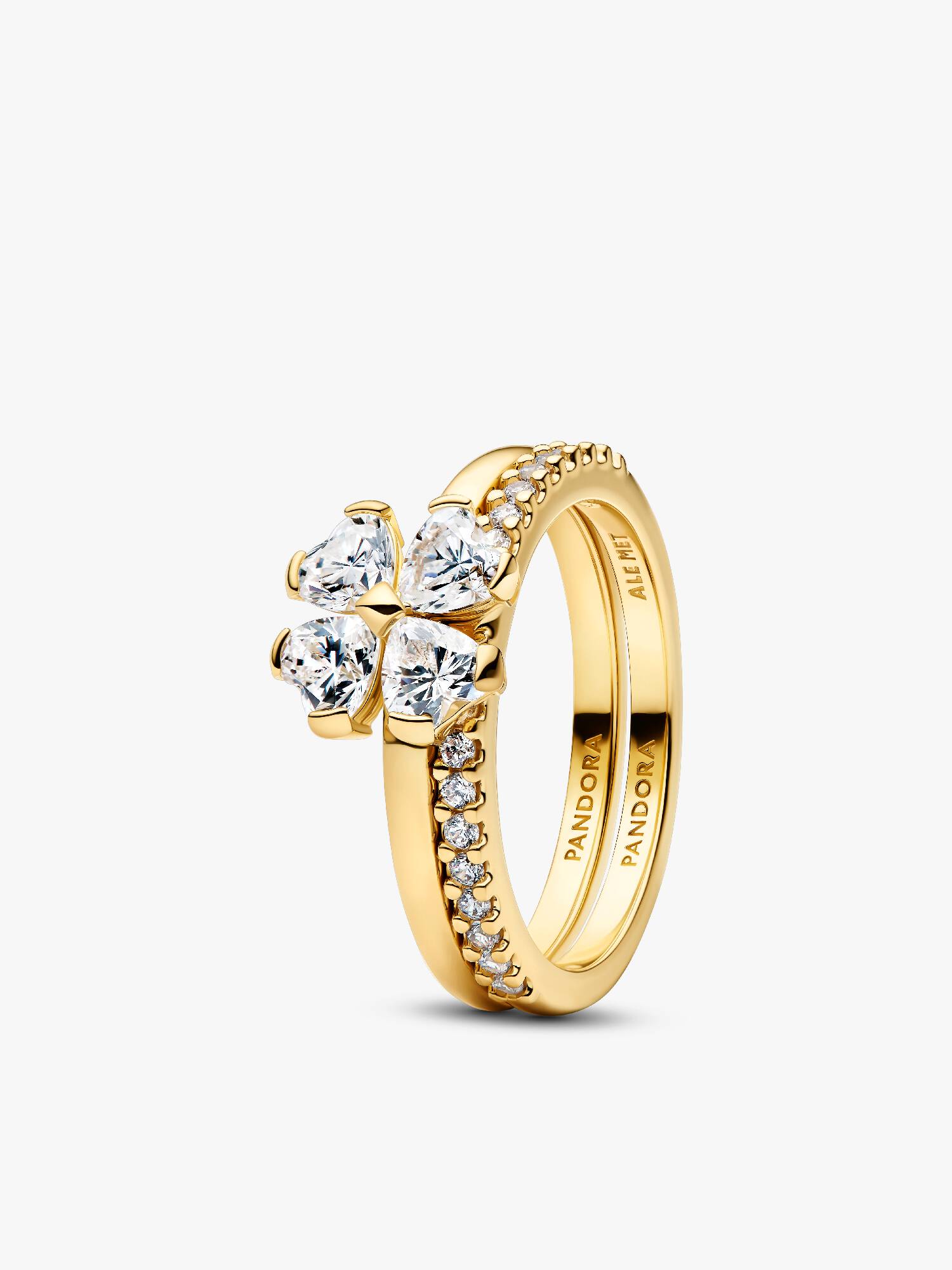 Sparkling Lucky Clover Splittable Ring