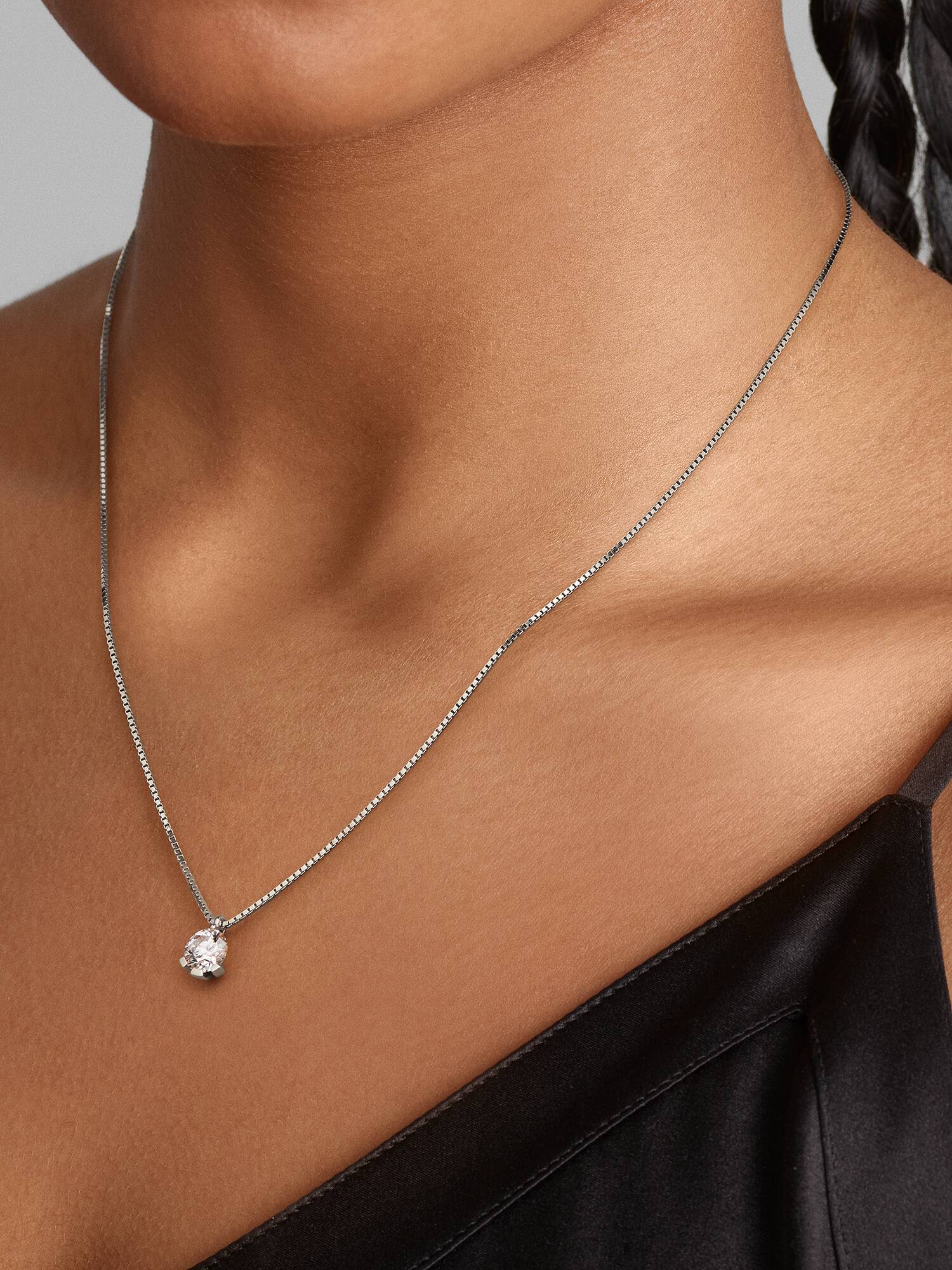 FINAL SALE - Pandora Nova 14k White Gold Lab-grown Diamond Pendant Necklace