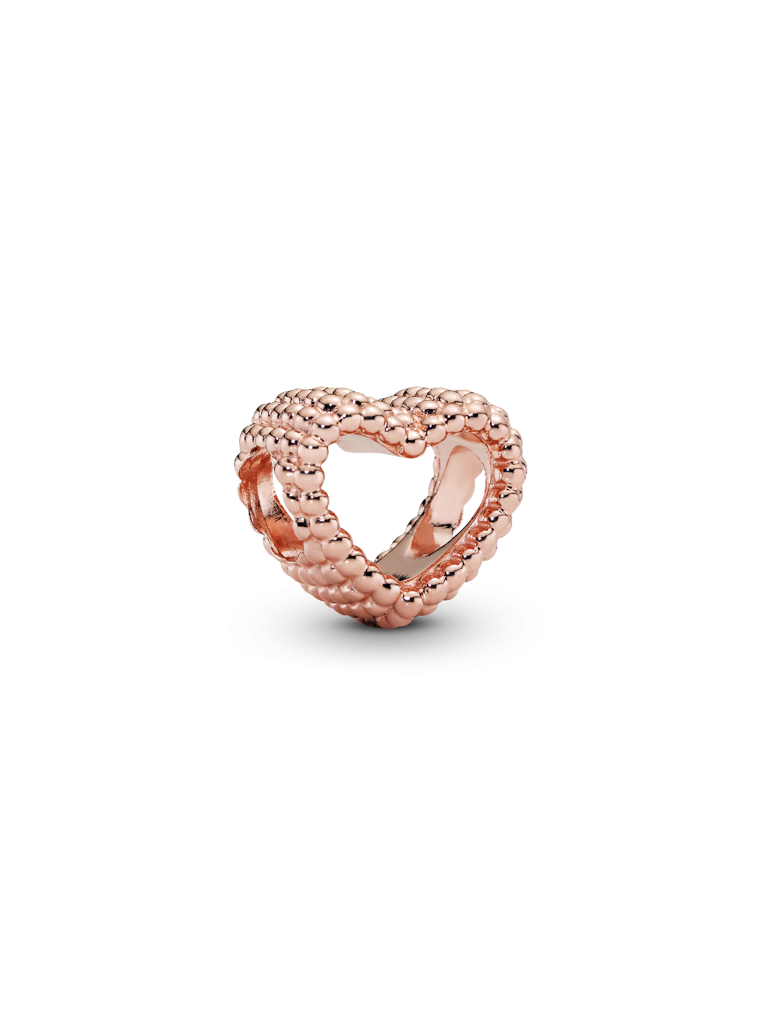 Beaded Open Heart Charm | Pendant | Rose gold plated | Pandora US