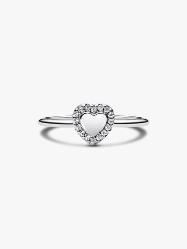 Engravable Heart Halo Ring