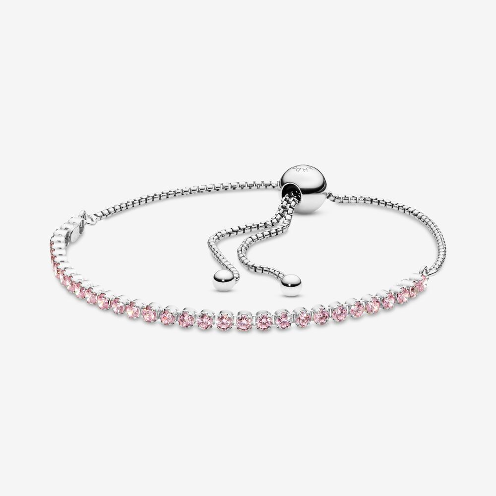Pink Sparkling Slider Tennis Bracelet
