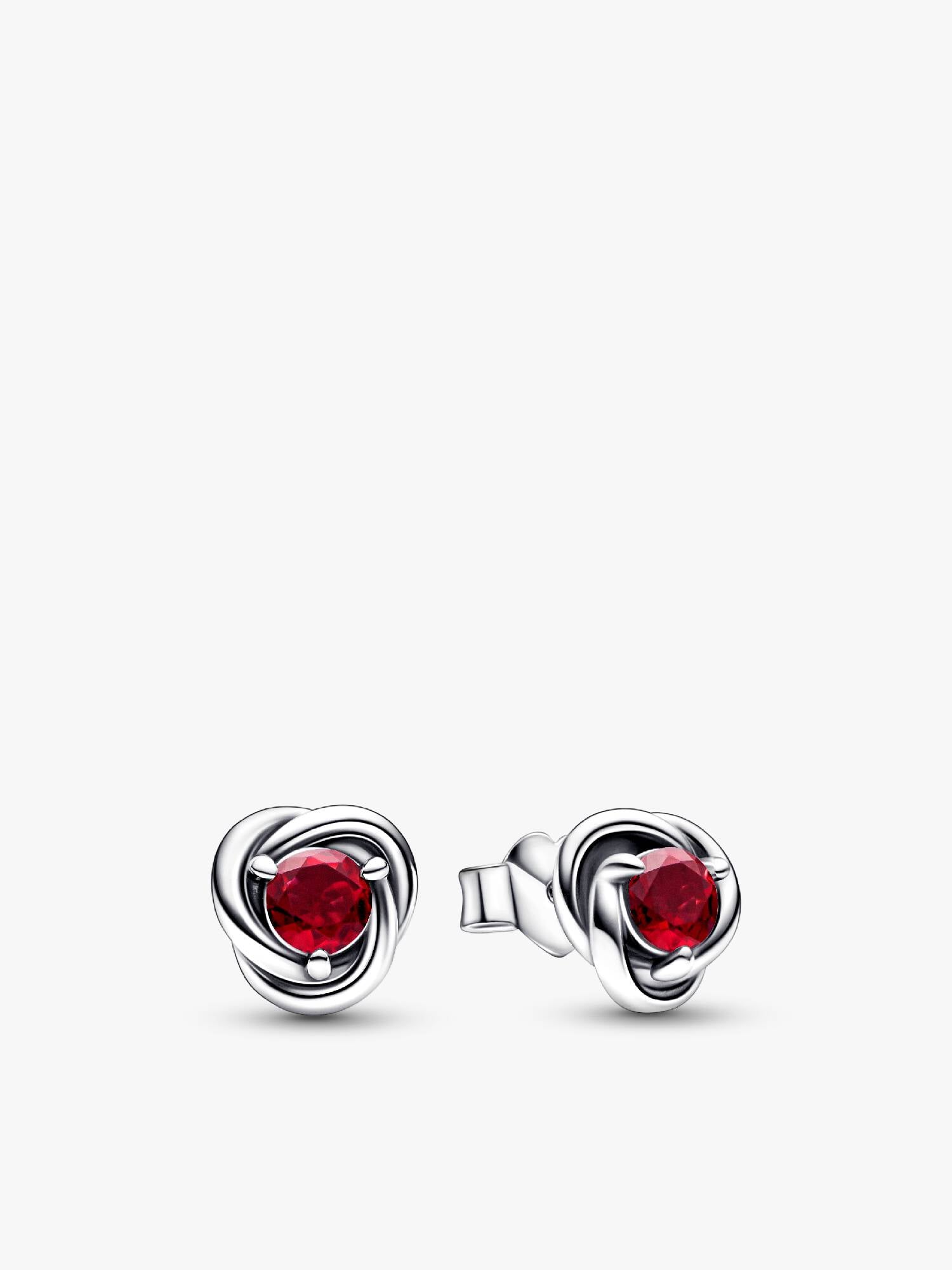 July True Red Eternity Circle Stud Earrings