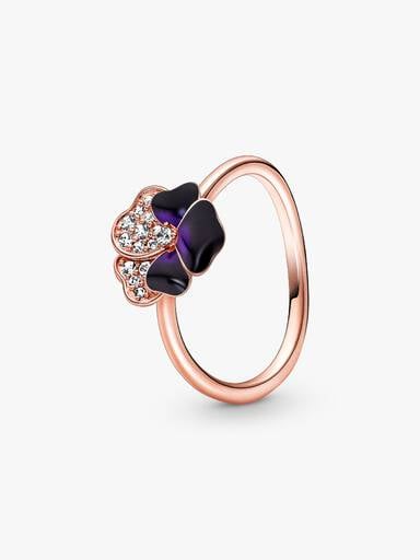 FINAL SALE - Deep Purple Pansy Flower Ring